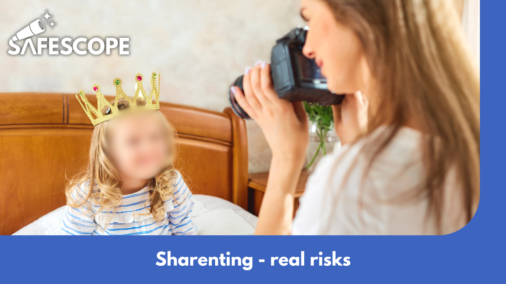A parent posts photos of their children online, symbolizing sharenting and digital privacy risks for children